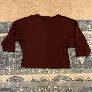 Ann Taylor Deep Maroon Long Sleeve Top